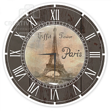 Декоративные панно темных оттенков Creative Wood Часы Париж