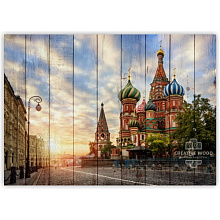 Красное панно для стен Creative Wood Города Москва