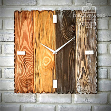 Бежевое панно для стен Creative Wood Часы 1