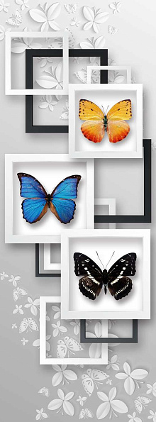 3D обои с рисунком бабочки Design Studio 3D Объёмная геометрия GM-027