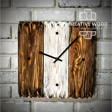Декоративные панно темных оттенков Creative Wood Часы 6