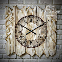 Бежевое панно для стен Creative Wood Часы 12