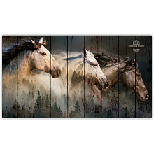 Декоративные панно темных оттенков Creative Wood ZOO ZOO - 36 Три коня