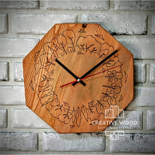 Декоративные панно темных оттенков Creative Wood Часы 9