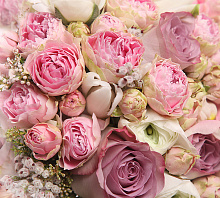 Розовые обои с цветами Divino Decor Фотопанно 3-х полосные C-145