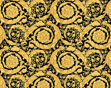 Жёлтые обои с цветами AS Creation Versace III 93583-4