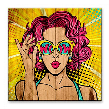 Панно с изображением девушек Creative Wood Pop-art Pop-art - 08 Девушка в очках