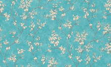 Голубые обои с цветами МОФ Сакура 4038-6