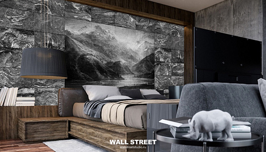 Фотообои в интерьере артикул Grayscale 10, GRAYSCALE, Wall street