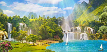 Фотообои водопад Divino Decor Фотопанно 3-х полосные K-048