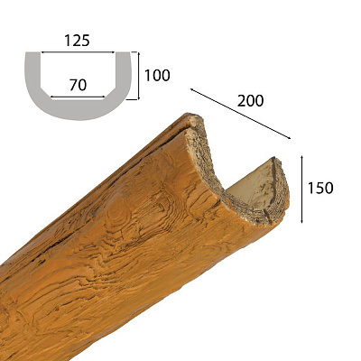 Декоративные балки и брус Бревно 200Х150 дуб светлый, Декоративные бревна, Cosca