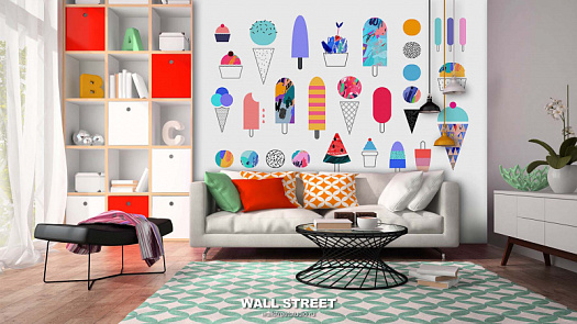 Фотообои в интерьере артикул Fresh 3, ФРЕШ / FRESH, Wall street