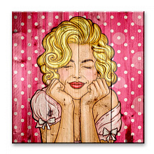 Жёлтое панно для стен Creative Wood Pop-art Pop-art - 06 Розовые мечты