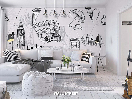 Фотообои в интерьере артикул Urban 27, URBAN, Wall street