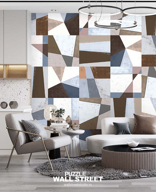 Фотообои в интерьере артикул Puzzle 9, PUZZLE, Wall street