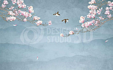 3D обои с рисунком птицы Design Studio 3D Дыхание весны DV-017