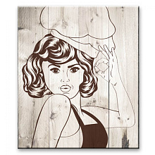 Панно с изображением девушек Creative Wood Pop-art Pop-art - 03 Девушка повар