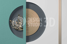 3D обои с рисунком листья Design Studio 3D Объемная перспектива OP-021