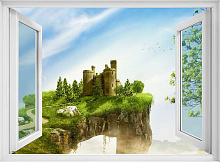 Фотообои окно Divino Decor Фотопанно 2-х полосные H-022