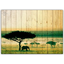 Чёрное панно для стен Creative Wood Африка Африка - Саванна