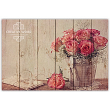 Розовое панно для стен Creative Wood Цветы Цветы -25 Розы
