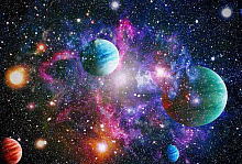 Фотообои планеты Divino Decor Фотопанно 4-х полосные K-070
