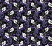 Серо-фиолетовые обои Divino Decor Фотопанно 3-х полосные P-150