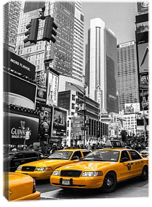 Прямоугольные декоративные панно Design Studio 3D 5D 1 модуль Такси Нью-Йорка. Арт 1