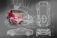 Красные 3D обои Design Studio 3D Для подростков PD-044